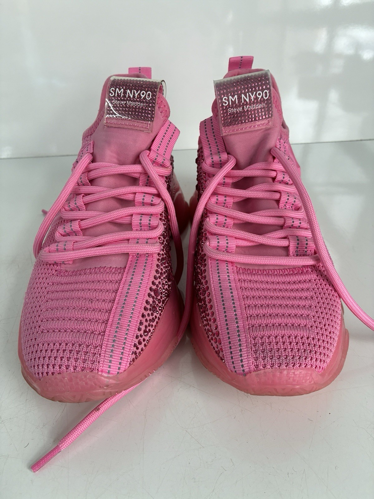 STEVE MADDEN Women’s Hot Pink MAXIMA SM NY90 RHINESTONES SNEAKER-Size 8.5 M