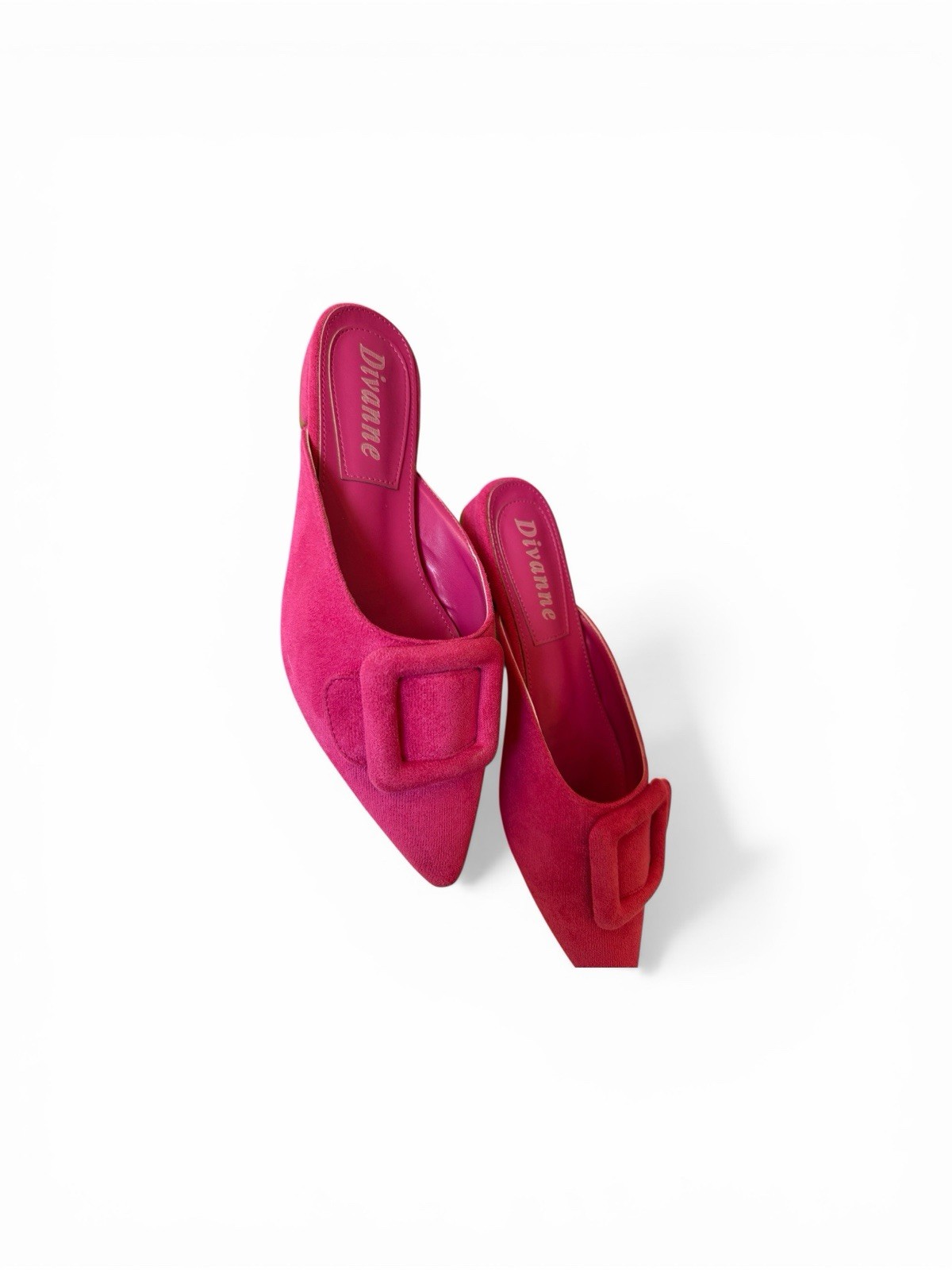 Divanne Women’s Sz 8.5 Faux Suede Fuchsia Mules