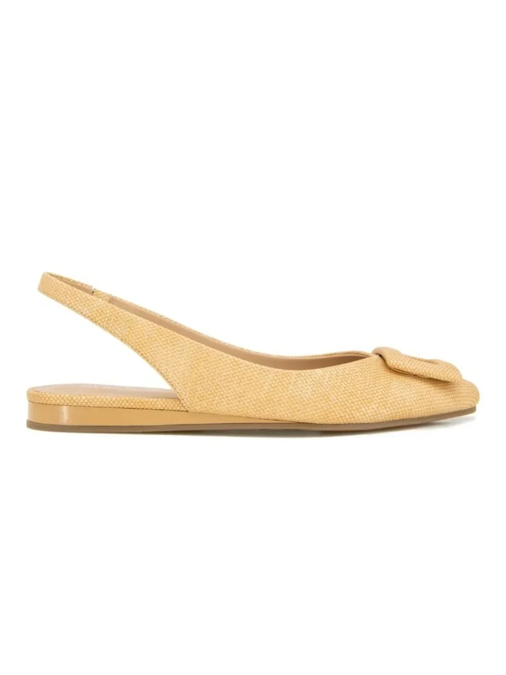 #76 Kenneth Cole Reaction Womens’s Linton Buckle Wedge Flats – Natural Weave