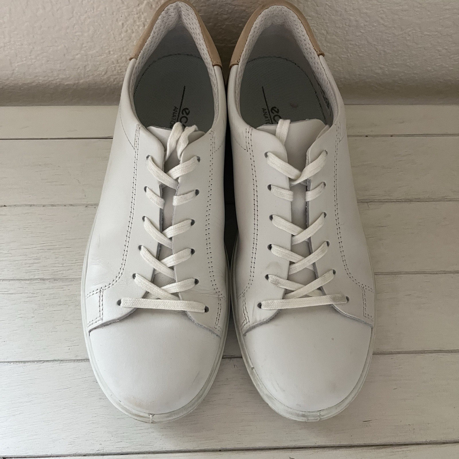 ECCO Soft 7 Women’s Leather Slip In Sneakers Shoes White Size EU 37 (US 6-6.5)