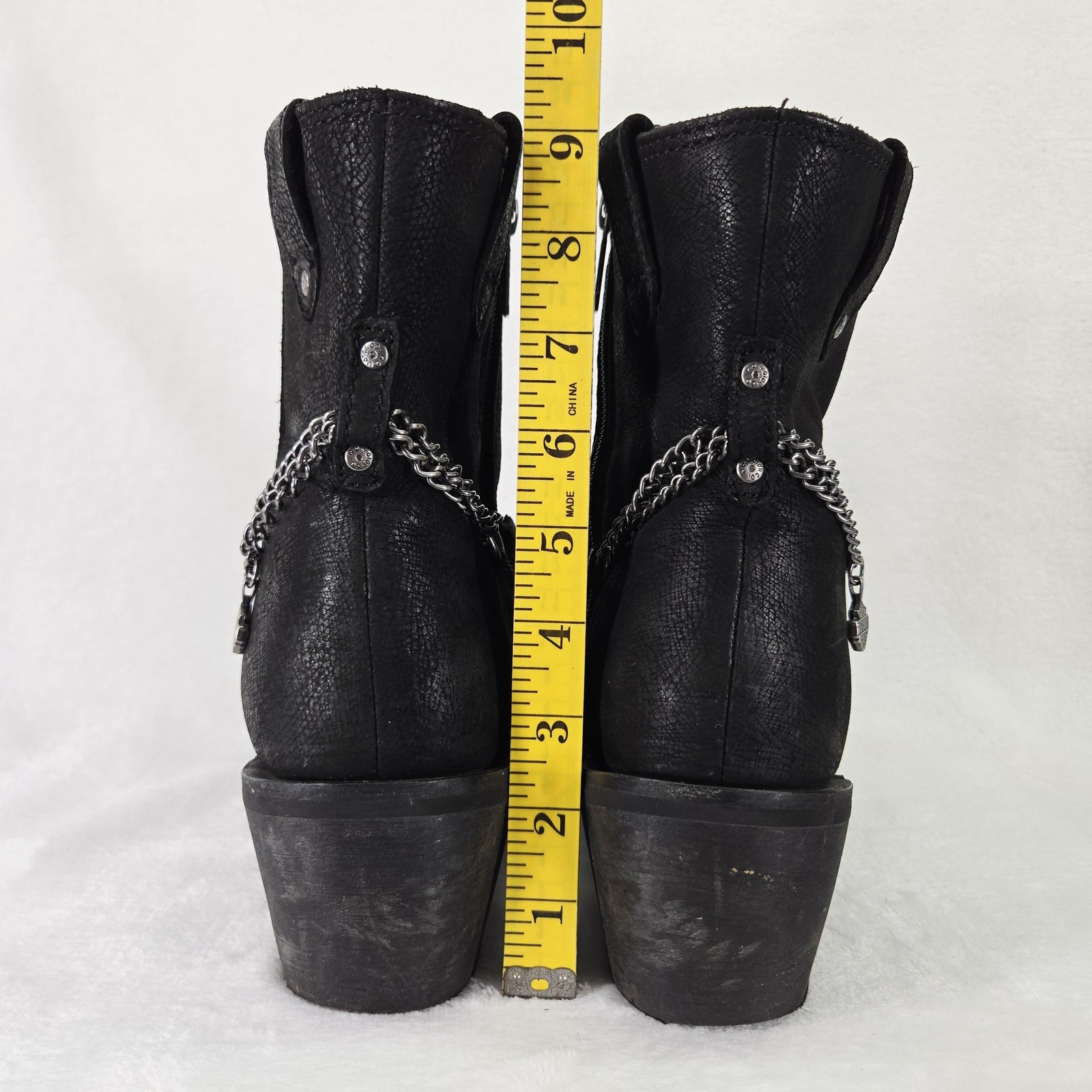 Harley Davidson Boots Womens 11 Black Leather Chain Motorcycle Biker D87184
