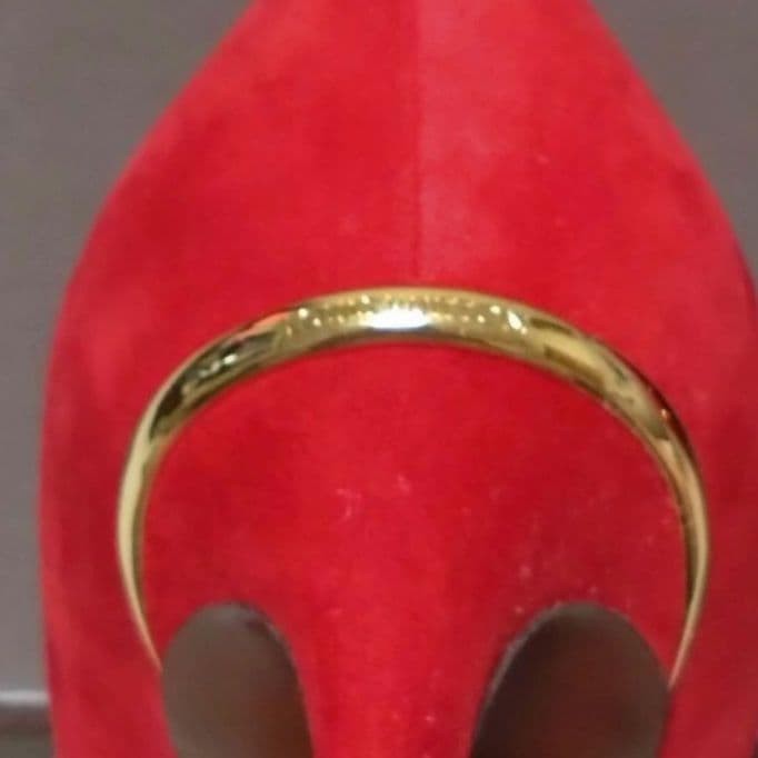 LOUIS VUITTON Red Suede High Heel Pumps Size 23 8.5cm Heel