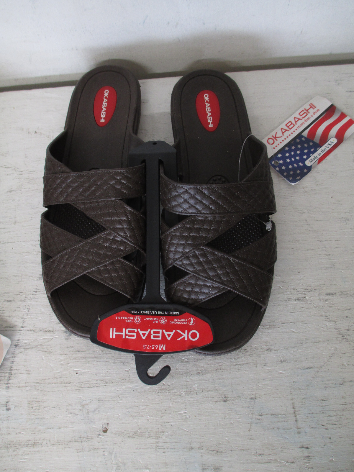 Women’s Okabashi Cross Strap Sandals Black or Brown CHOICE SIZE/COLOR ~ NWT
