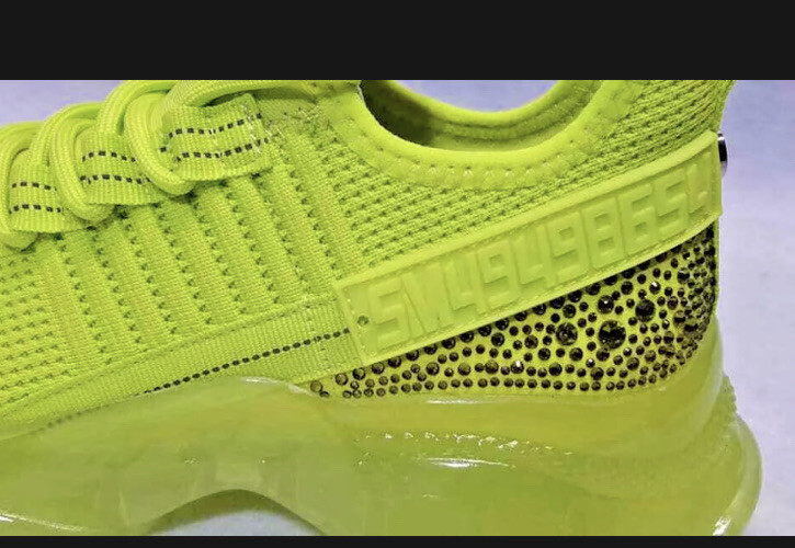 Steve Madden Sneakers Womens Maxima Lime SM NY90 Bejeweled Brand New