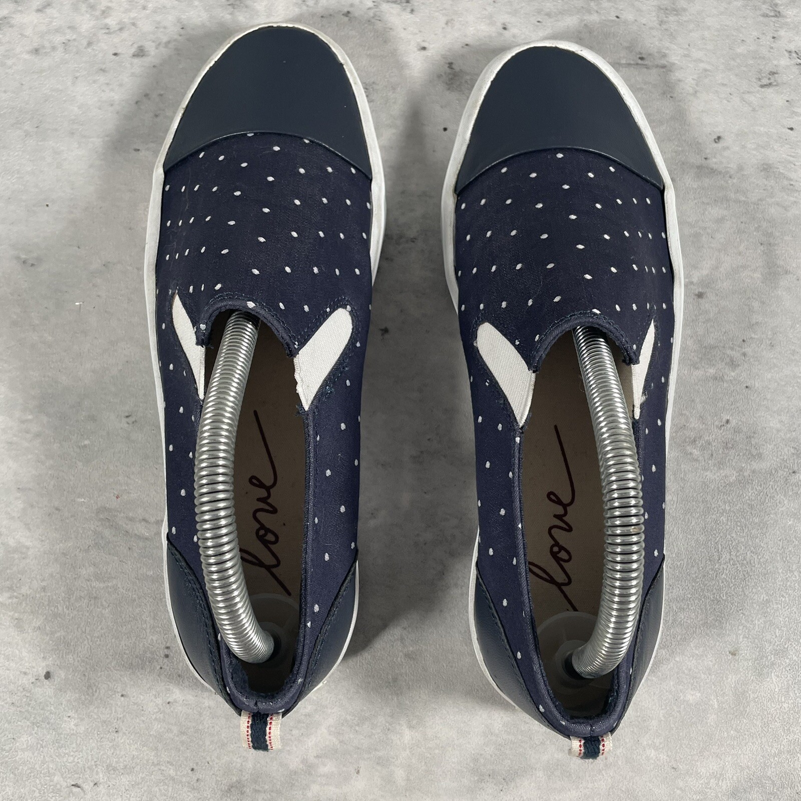 ED Ellen Degeneres Darja Women’s Size 7.5 Blue Flat Polka Dot Loafer Shoes