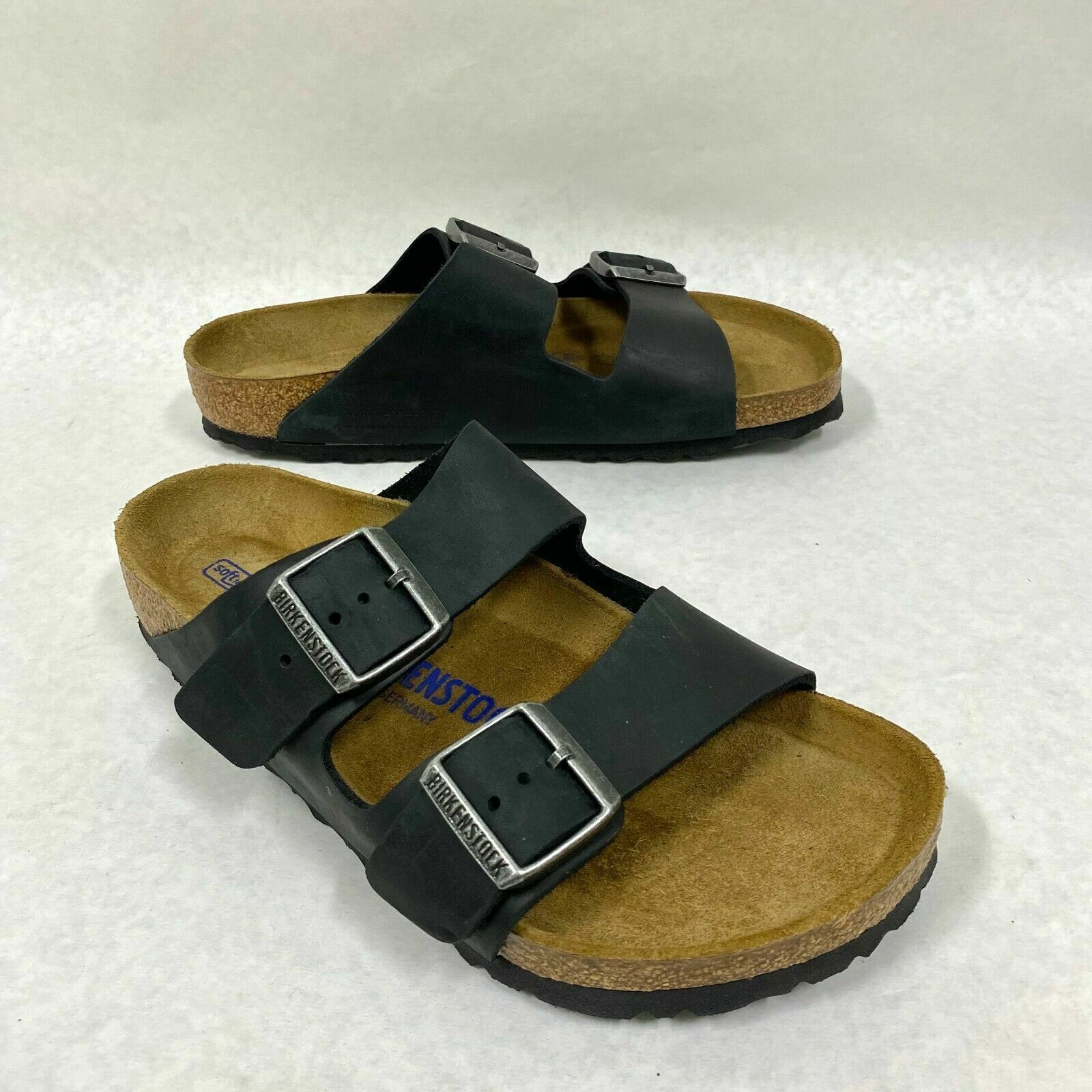 Birkenstock New w/o Box Arizona Black Oiled Leather Soft Footbed R -Select Size