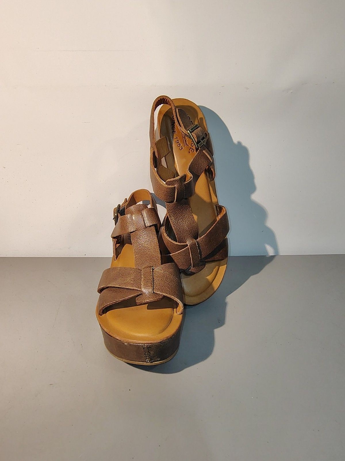 Kork Ease Macy Classic Leather Platform Sandals Size 8 (39) Brown O.31