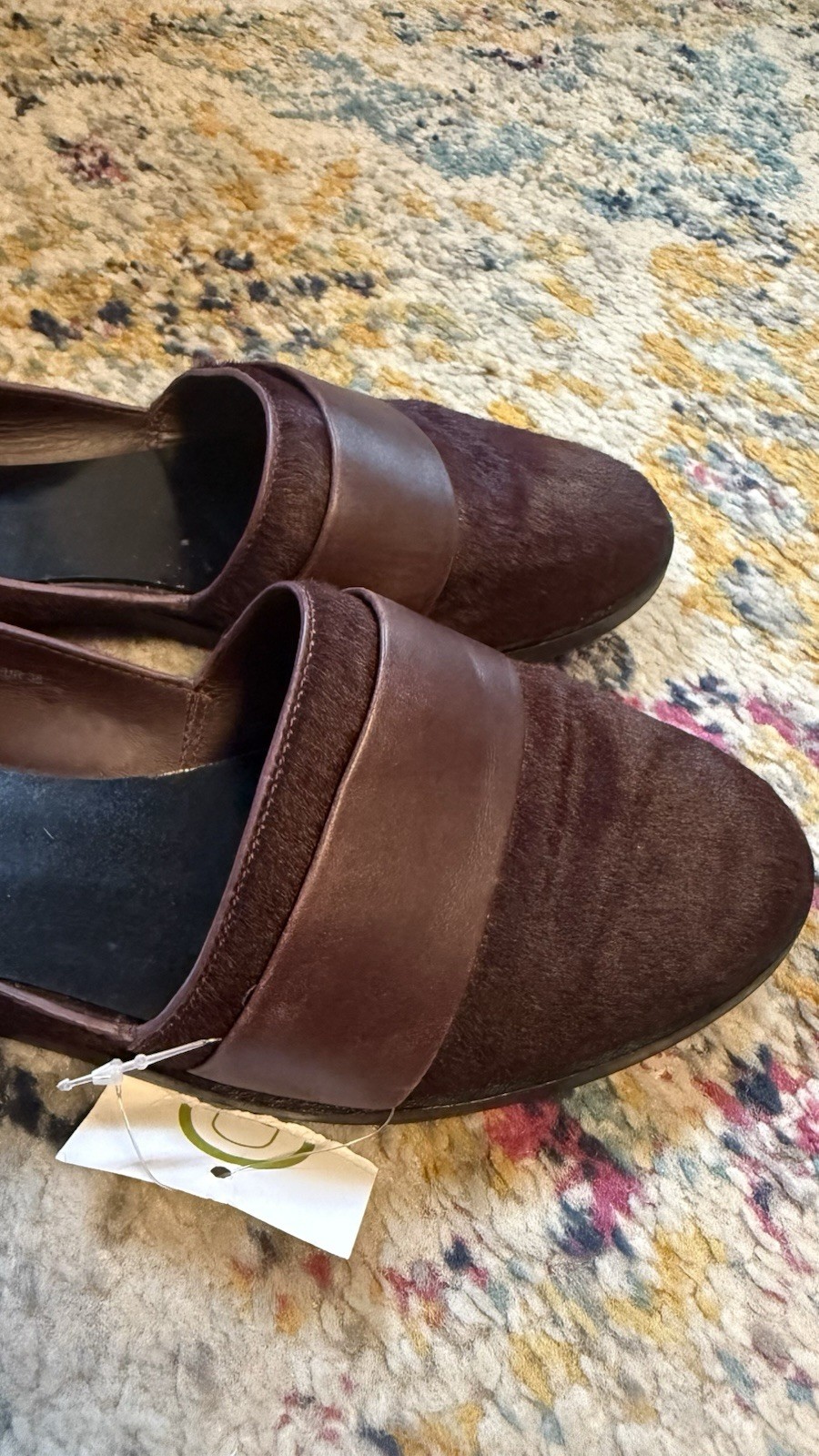Vince Burgundy Calf Hair Slip-On Loafer Flats Closed Toe Strap Women’s 8