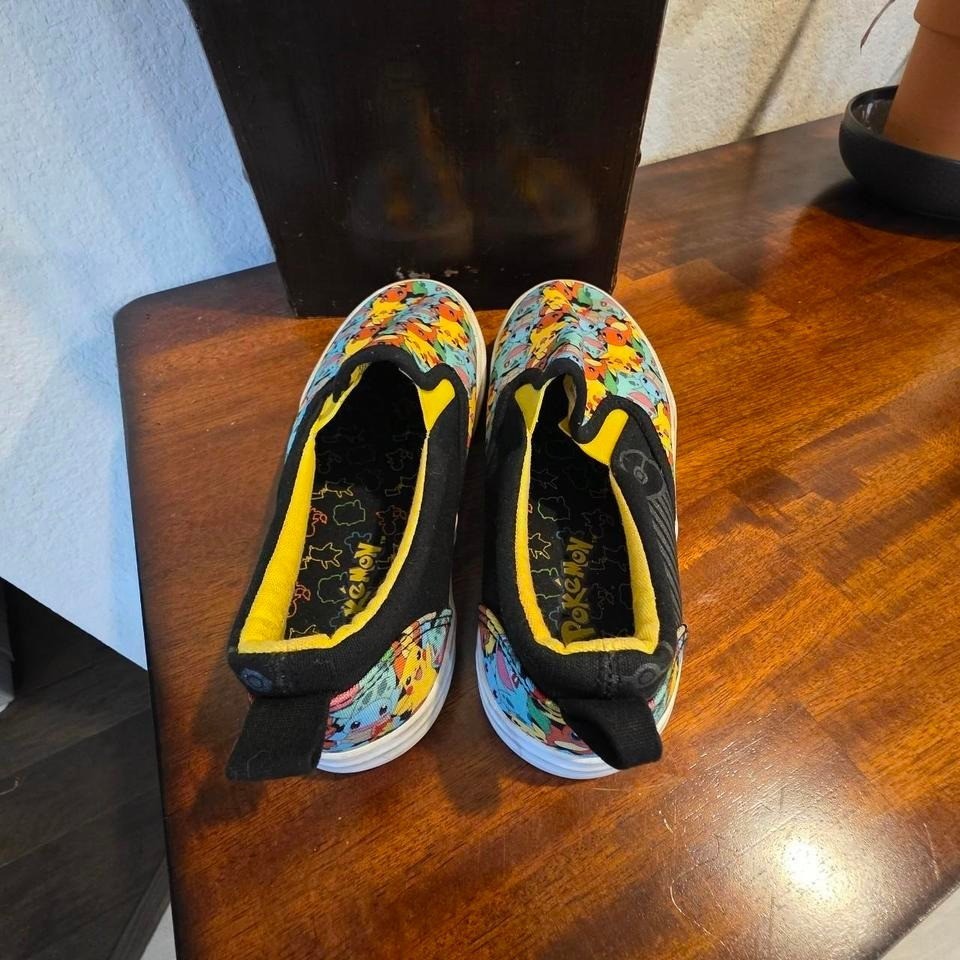 Pokemon multicoloured slip on trainers shoe size 4