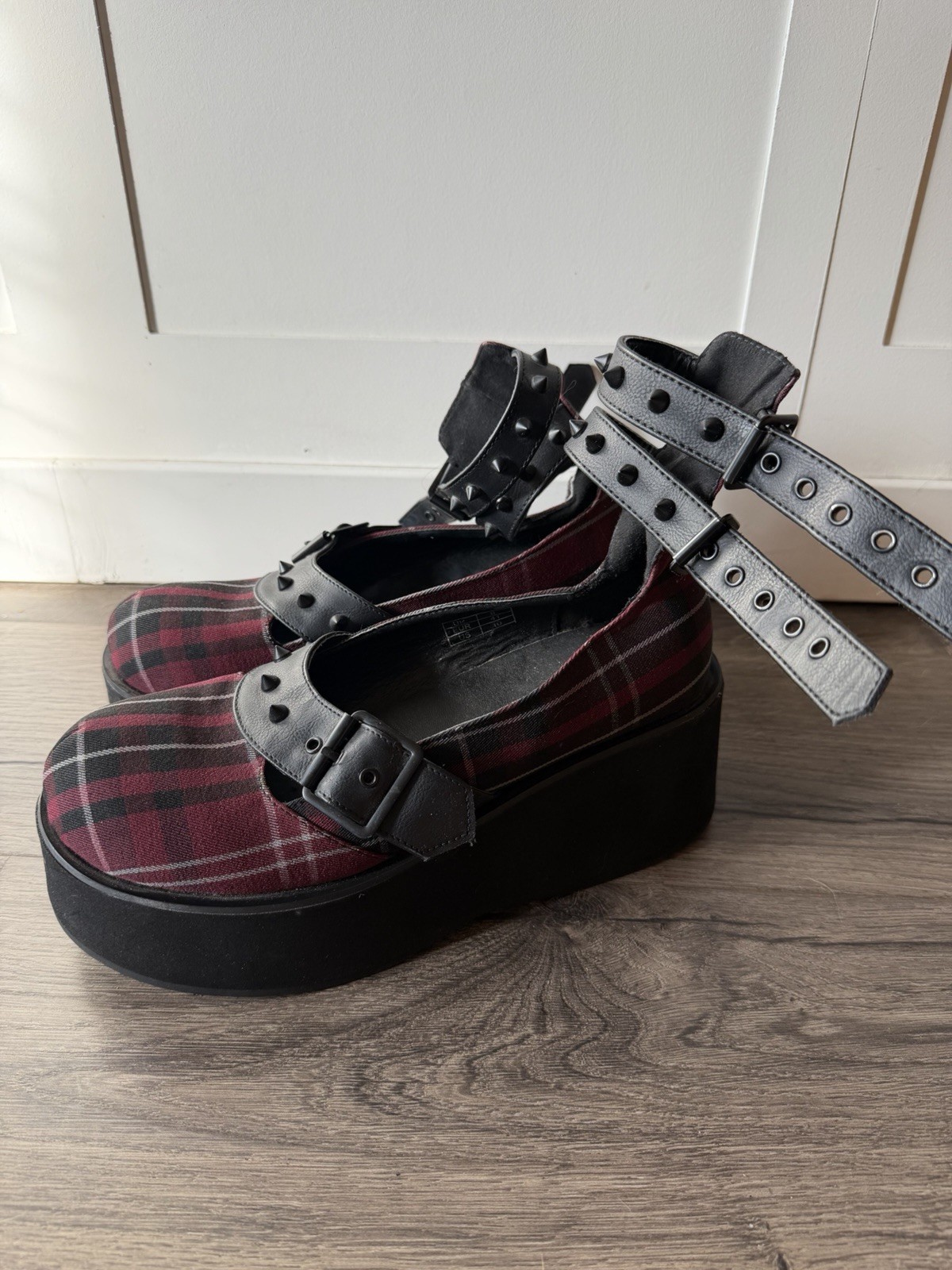 Killstar Bloody Maryjane’s Blood Tartan Size 10 As Is Check Pictures