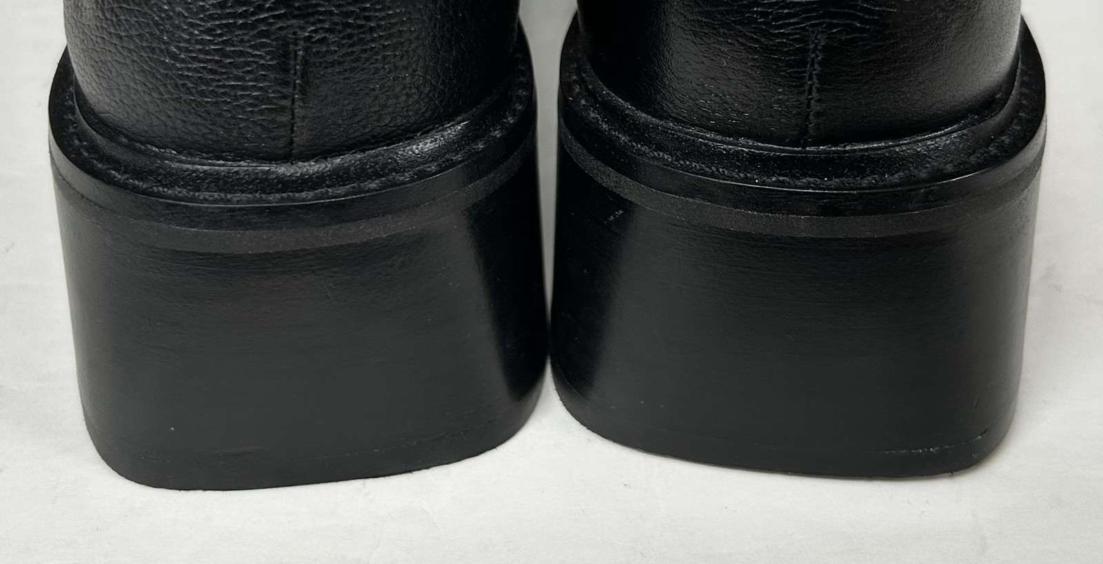 VINCE CAMUTO ENACHEL Black Leather Penny Loafers w/block heels~Womens 8.5~NWT!!