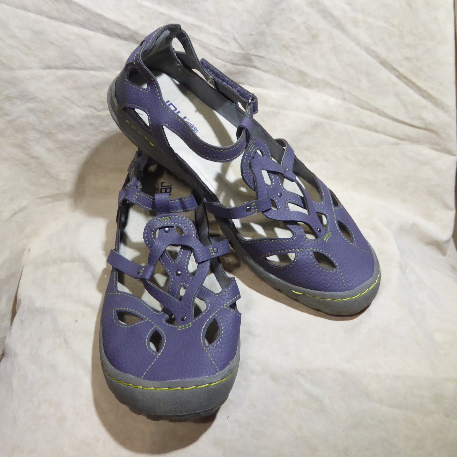 🩰 JBU Strappy Sport Sandals sz 10 M Blue Gray Leatherette; Stitched Details
