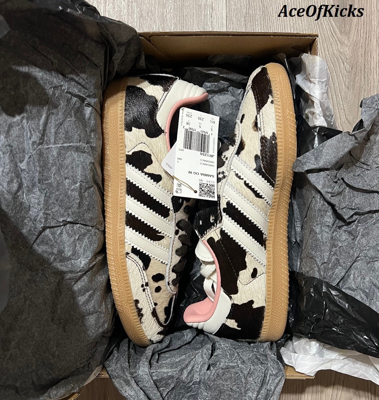 Adidas Originals Samba OG ‘Cow Print’ Brown White Pink SZ 6-9 Women’s JR1256