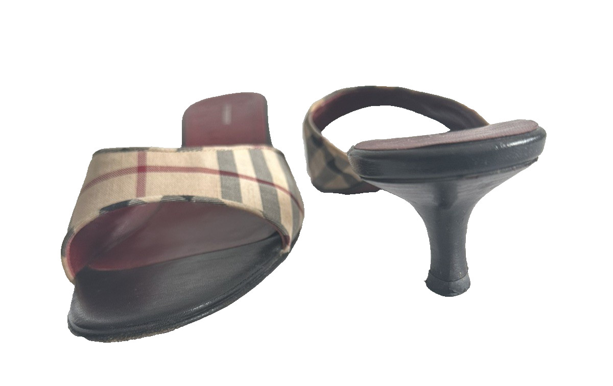 Burberry Made In Italy Nova Check Slide Shoes 39/8~8.5