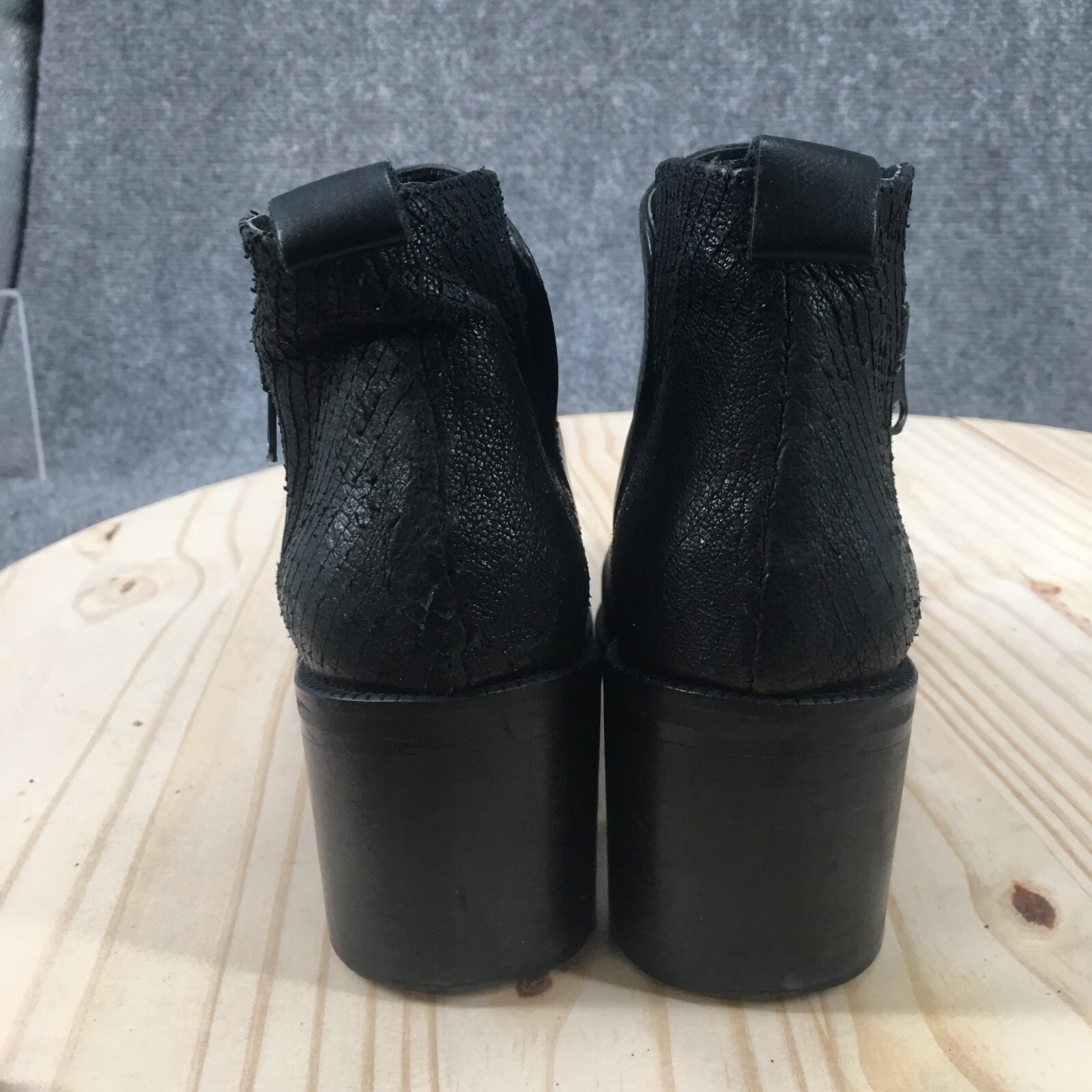 Chikato Boots Womens 39 Ankle Bootie Black Side Zip Casual Comfort Block Heels