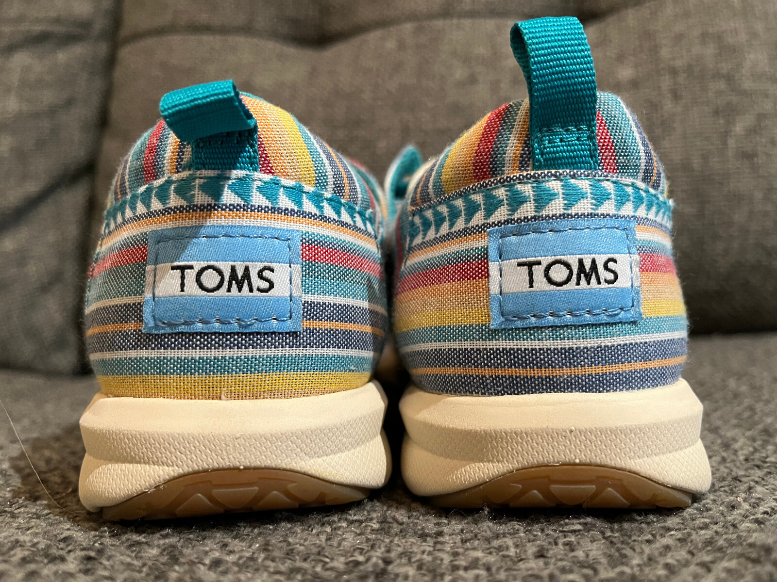Toms Del Rey 1000999 Multicolor Striped Lace Up Sneakers Shoes – Women’s Sz 7M