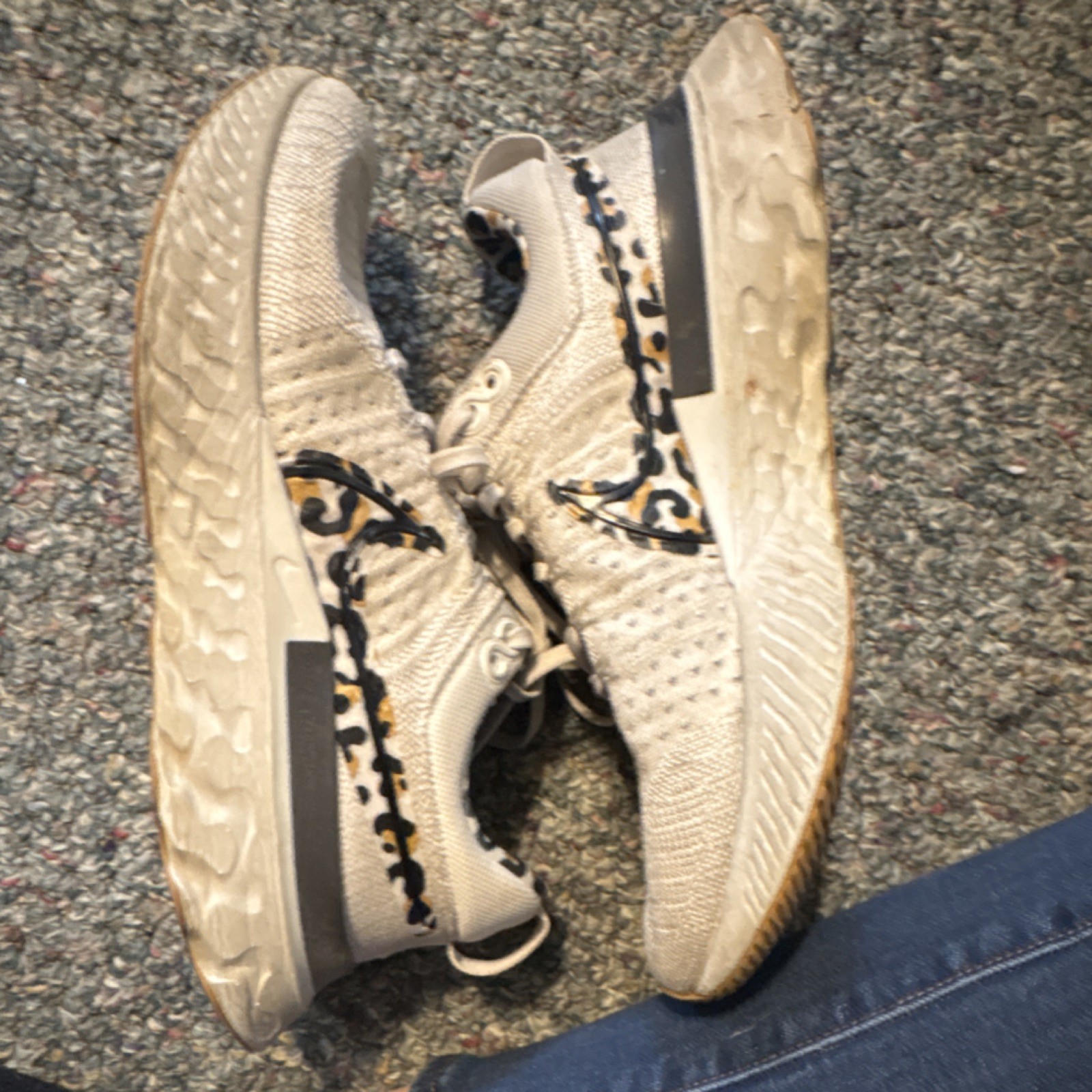 Nike React Infinity Run Cheetah Knit Animal Print Beige Black Women’s Sneakers