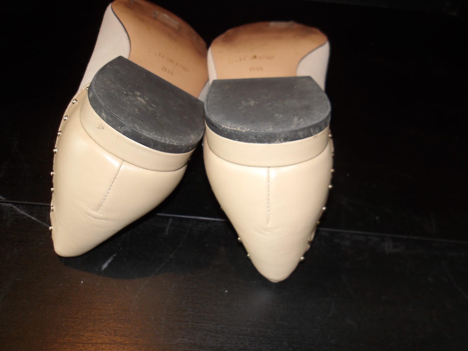 J Crew Sophie Ballet Flats 8.5 Studded Suede Italian Leather