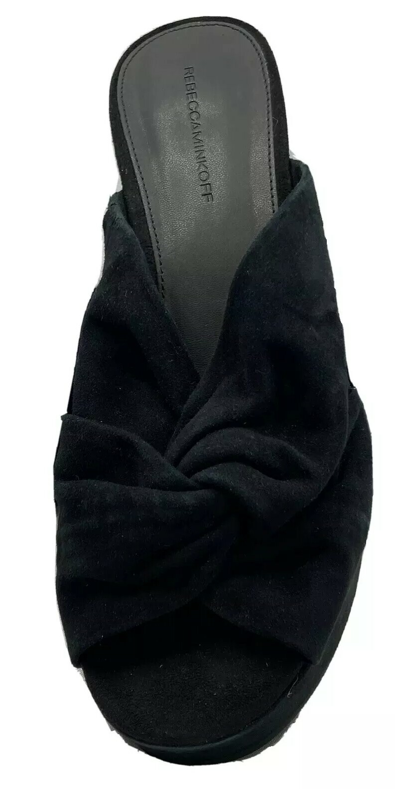 Rebecca Minkoff Jaden Platform sandal slides in Black Suede Size 9