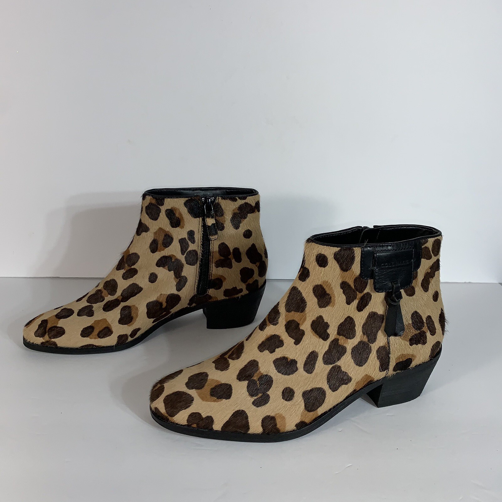 Cole Haan Joanna genuine calf hair booties in jaguar hai size 8.5B