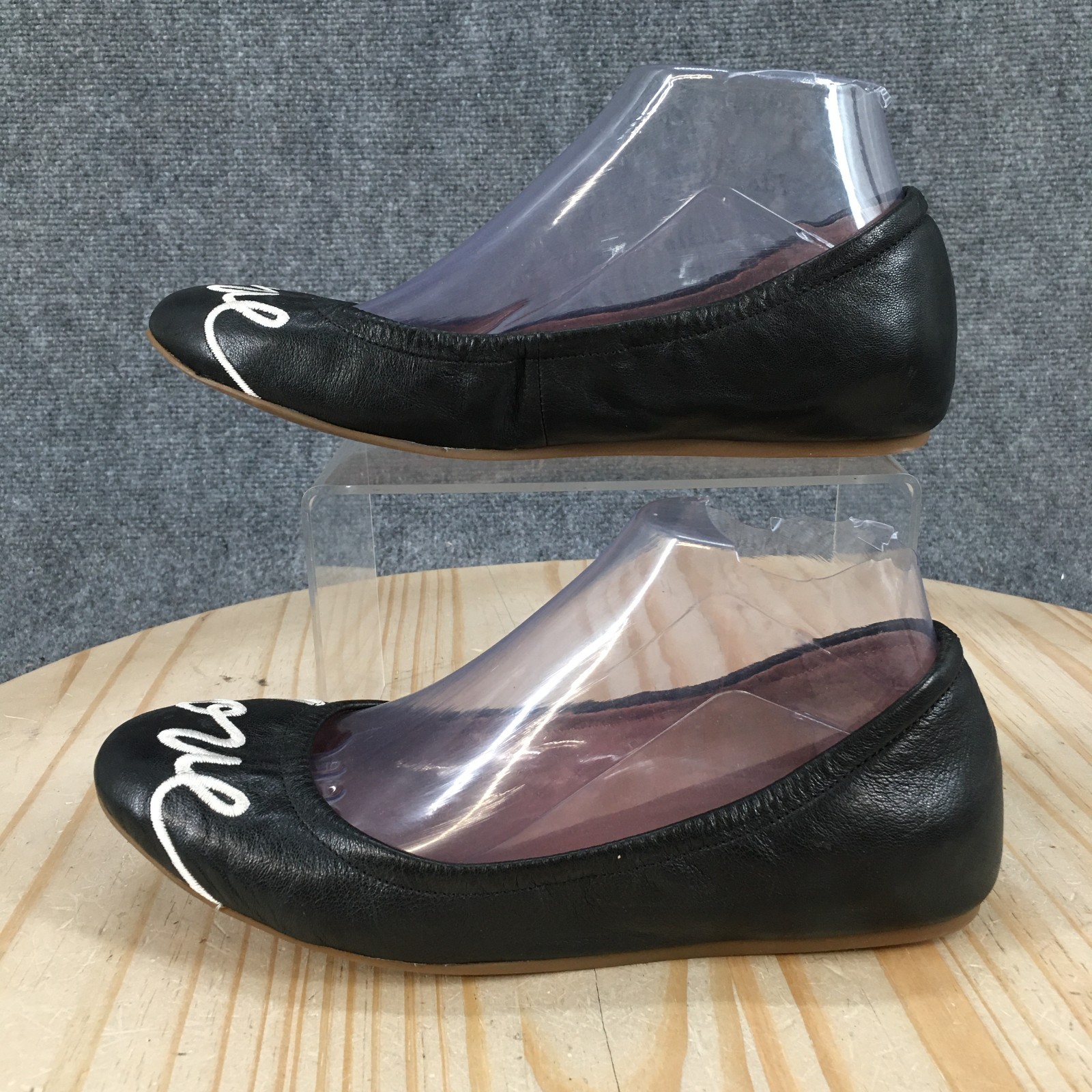 ED Ellen DeGeneres Love Shoes Womens 8 M Langston Ballet Flats Black Leather