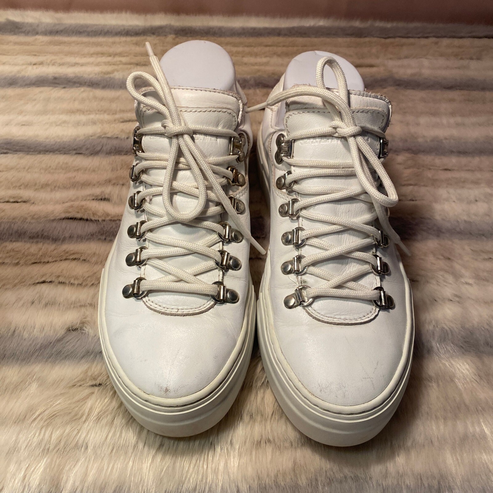 Diemme Marostica White Leather Sneakers Platform Lace Up Italy Fashion Size 38