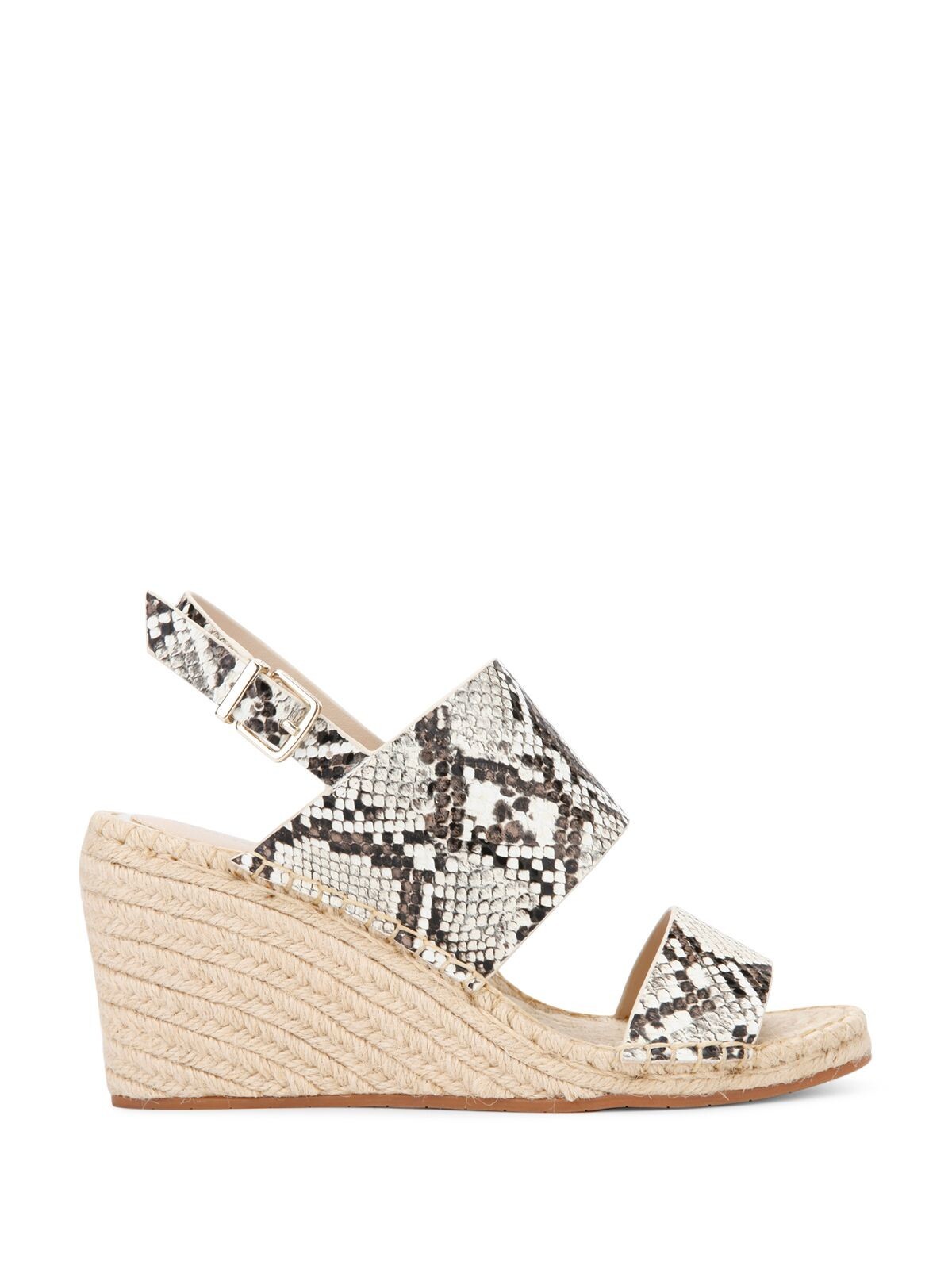 KENNETH COLE NEW YORK Womens Beige Snake 0.5″ Platform Olivia Wedge Shoes 7 M