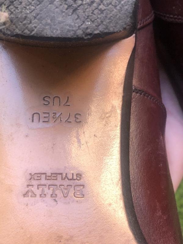 women bally heels brown leather 37.5