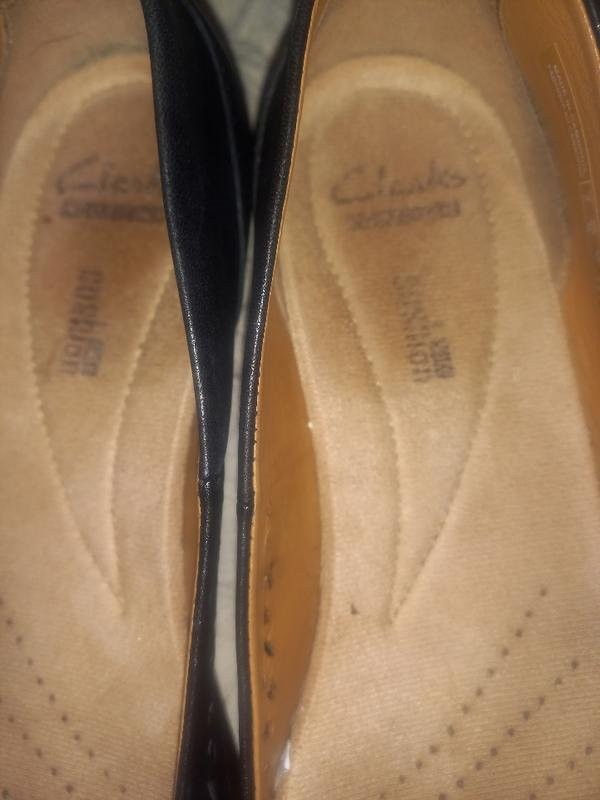 women clarks heels black leather 37 #79WO