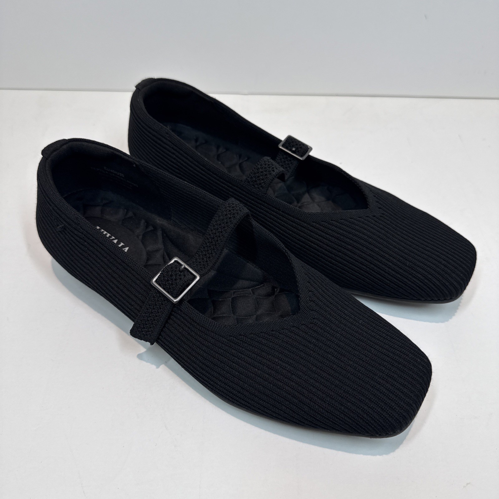 BUNDLE VIVAIA Margot Mary Jane Flats Black Tan Square Toe Womens Size EU 40 US 9