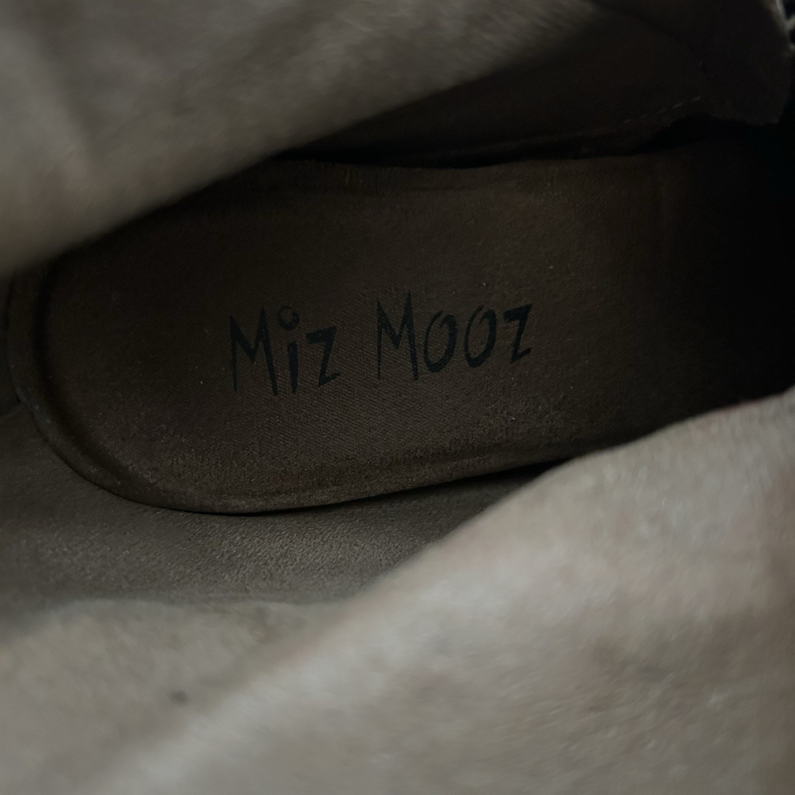 Miz Mooz Brown Brown Leather Moto Buckle Strap Hidden Wedge Boot Sz 8.5