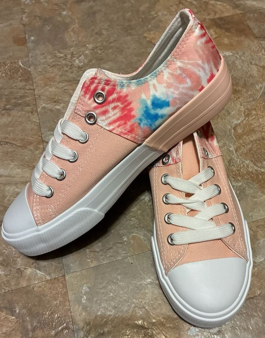 Unbranded ZY-K8601 Tie-Dye Canvas Low Top Sneakers
