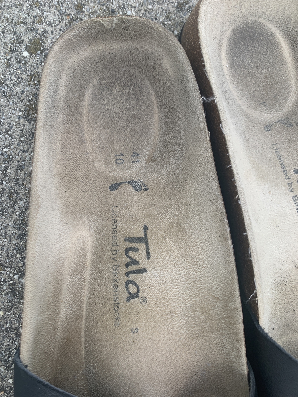TULA By BIRKENSTOCK Madrid Buckle Black Sandals Flats Size 10 EU 41 ❤️sj15m9