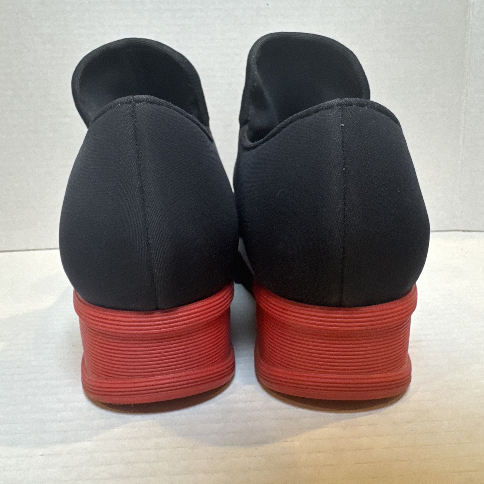 IRi NYC Black Red Heel Neoprene Sneaker Platform Futuristic SZ 39.5 (9.5 US)