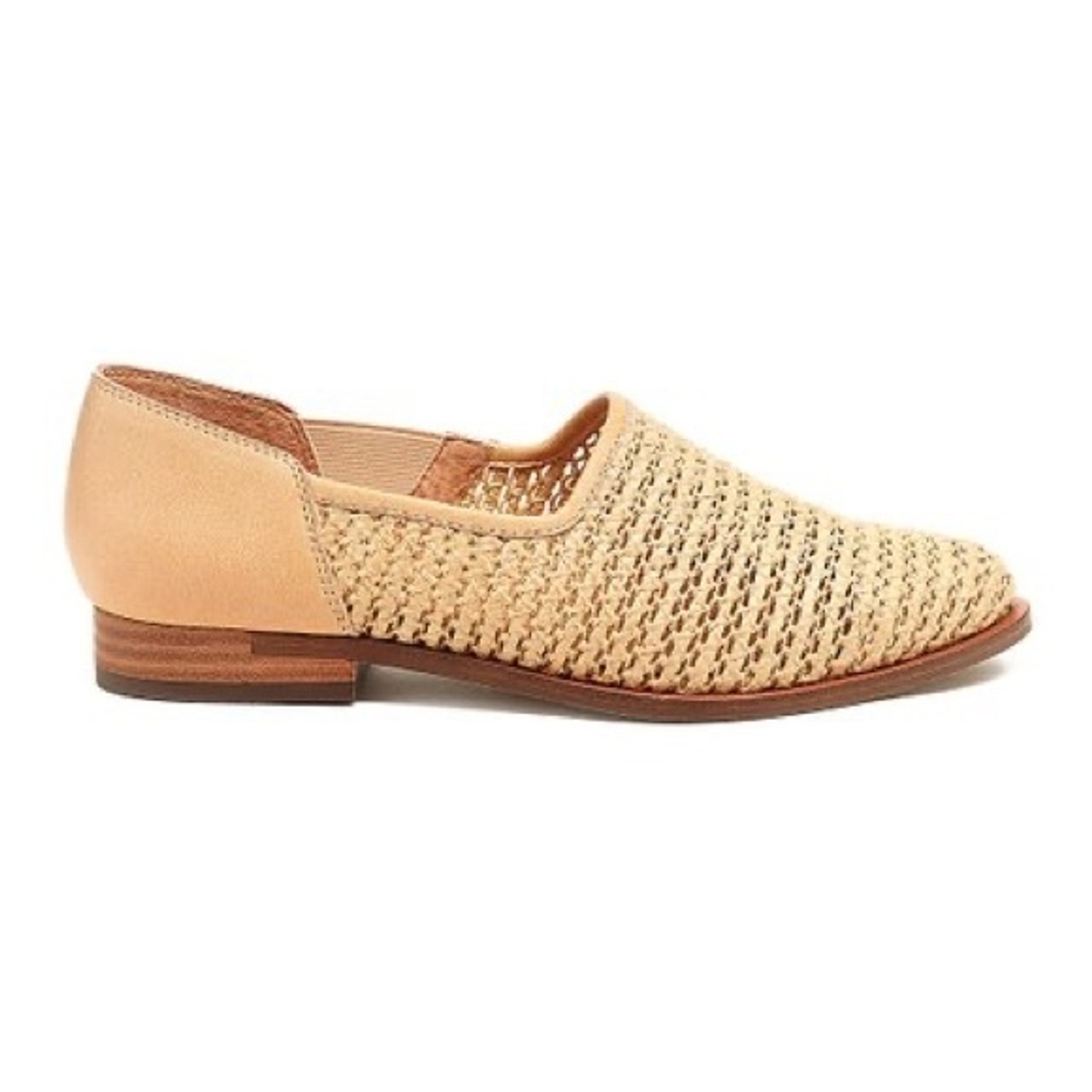 Anthropologie Kelsi Dagger Skyline Toast Mesh Women Leather Loafer Flats Sz 10