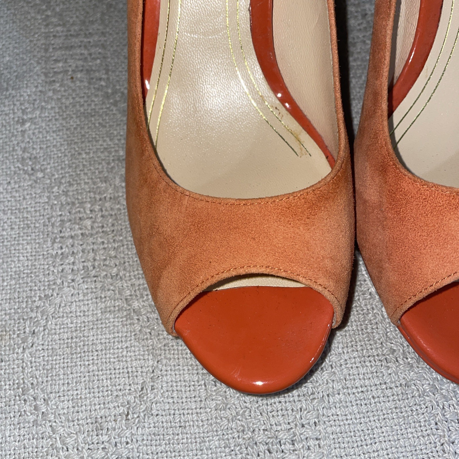 Cole Haan Womens Dress Pumps Size 8.5 B Orange Leather Business Formal City