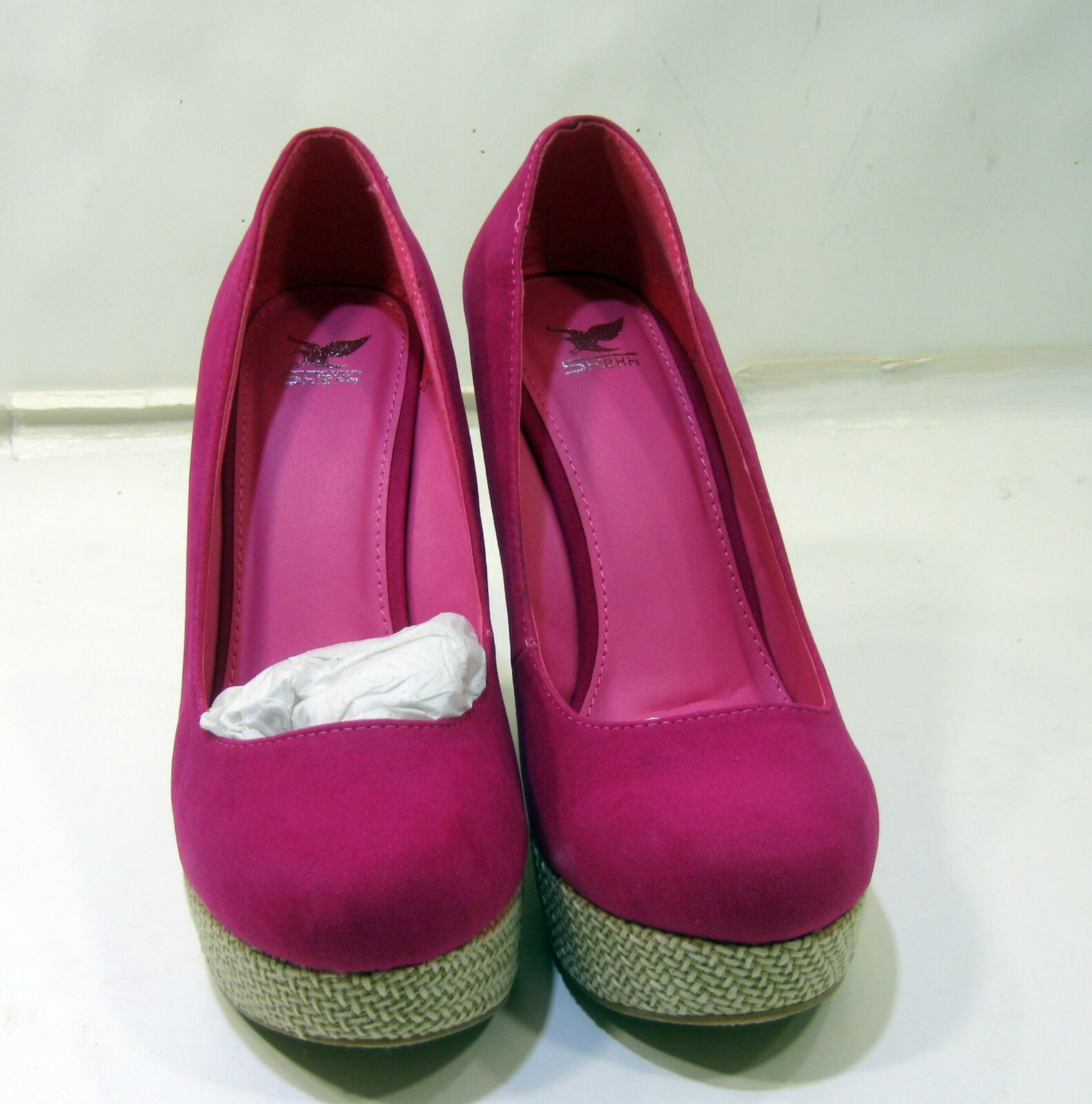 New hot pink 5.5″High Wedge Heel 1.5″platform Round Toe women shoes Size 9.5