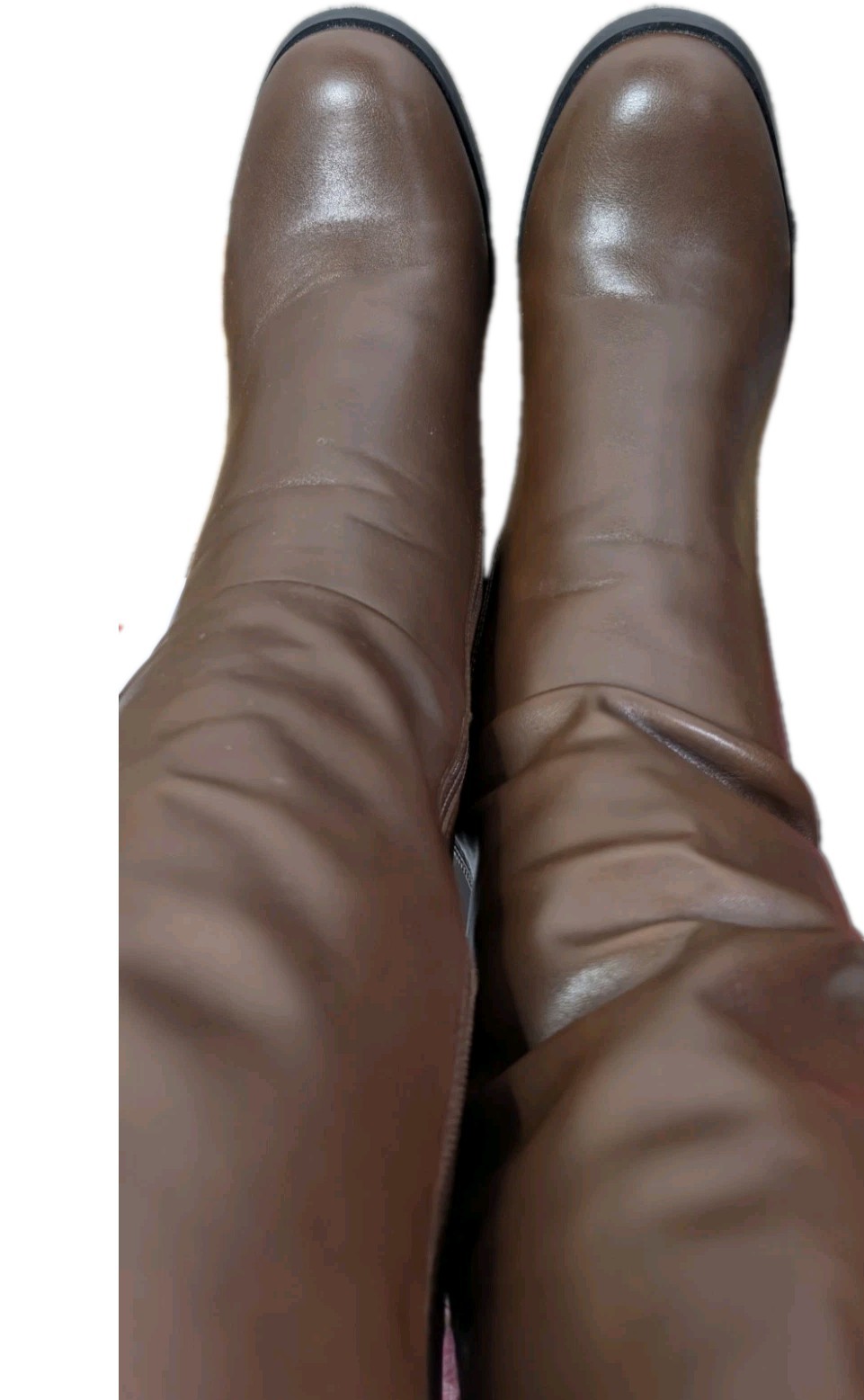 Women Knee High Block Heel Boots Stretch Calf Chocolate Size 6 New