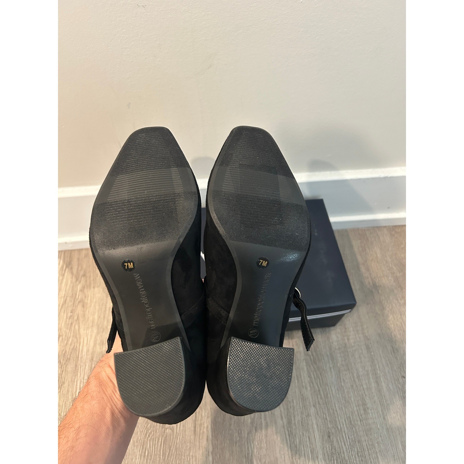 Metropolitan View Mary Jane Pumps Womens 7M Black NEW Square Toe Block Heel