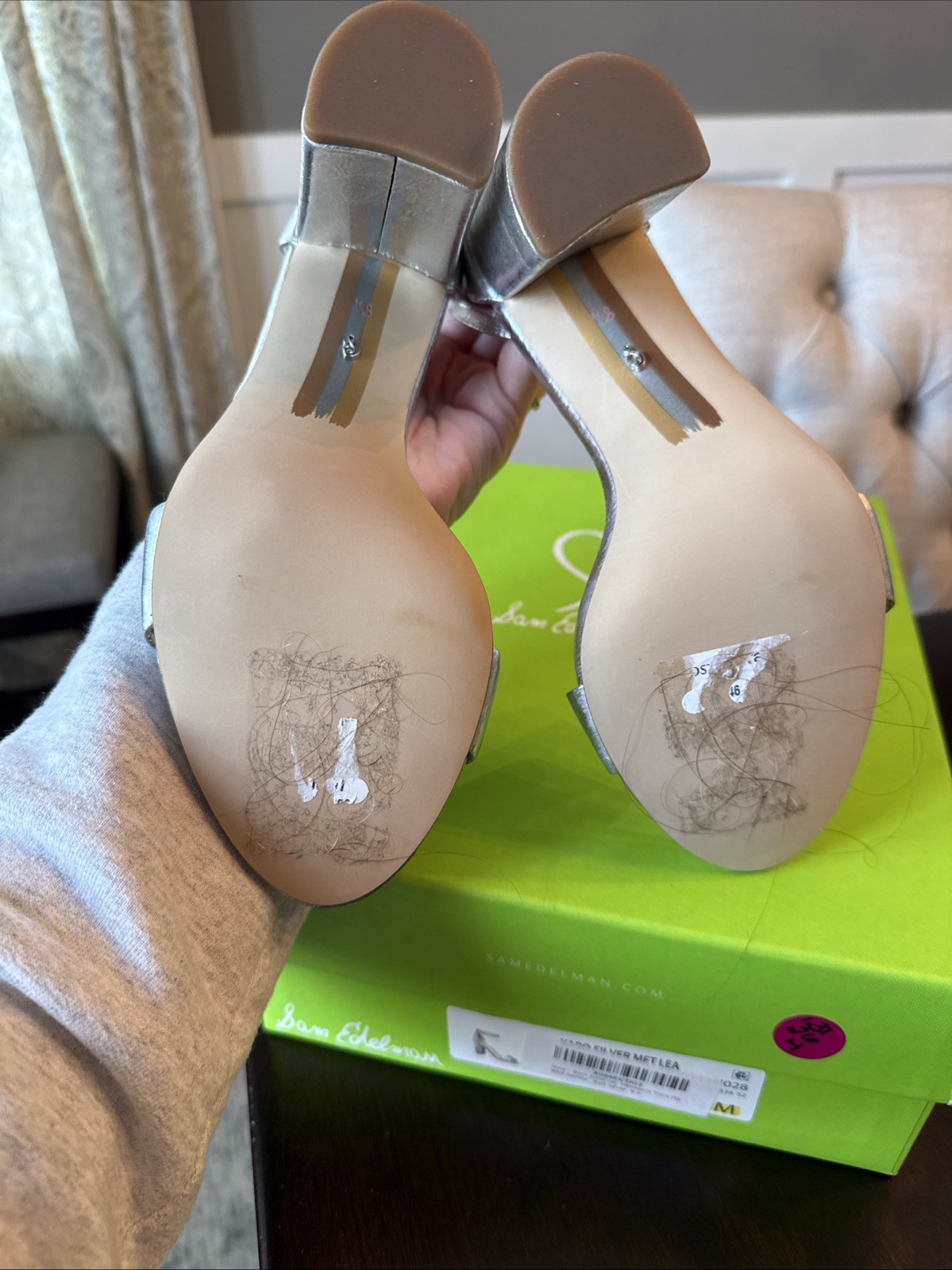 Women’s Size 8.5 Sam Edelman Yaro Silver Heels