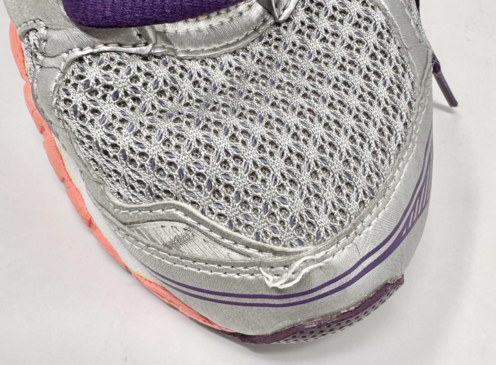 Women’s Vintage Asics Gel-Evate 2 Silver Orange Purple Running Shoes TA47N sz 8