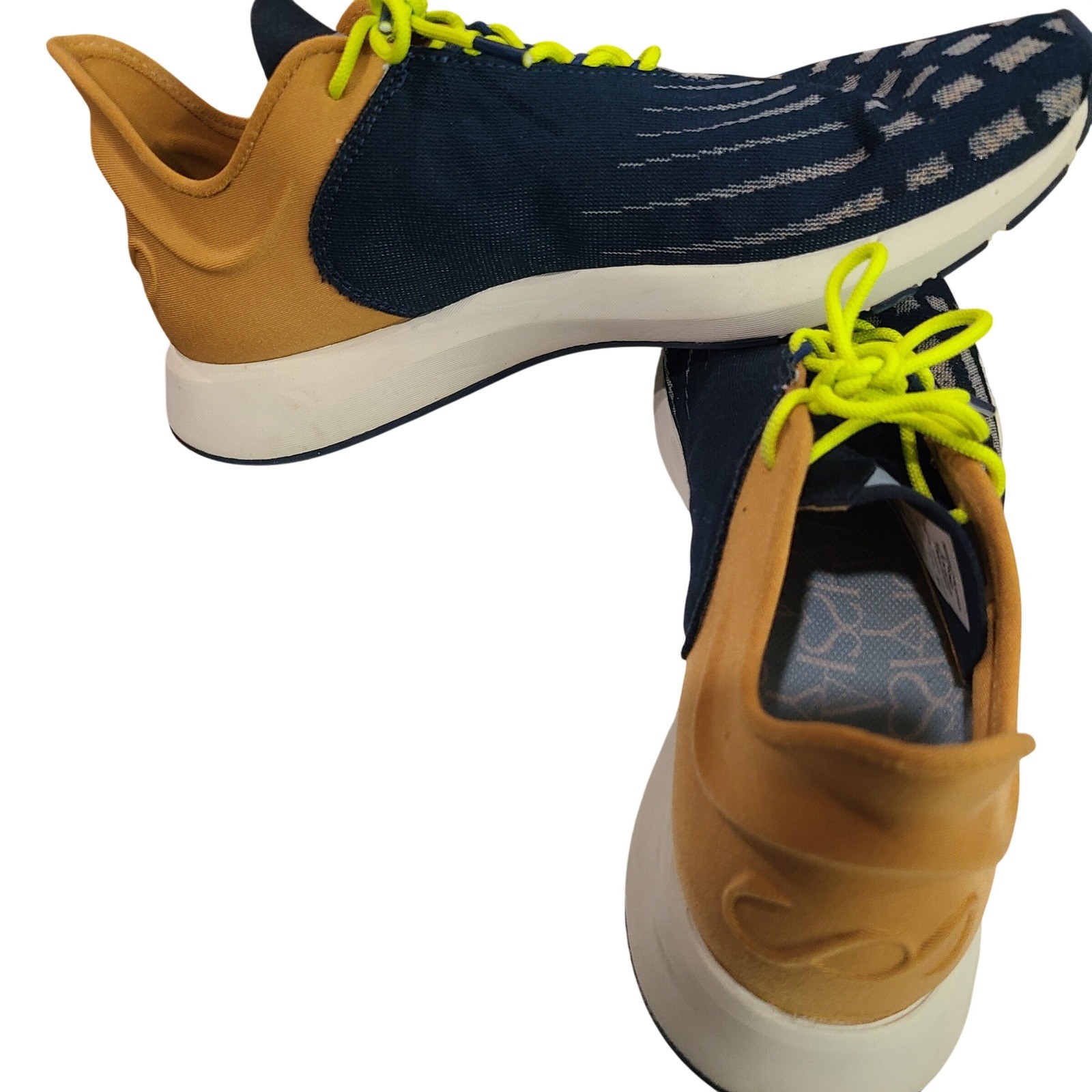 Saysh One Womens 8.5 Running Shoes Navy Mustard Yellow Neon Laces Allyson Felix