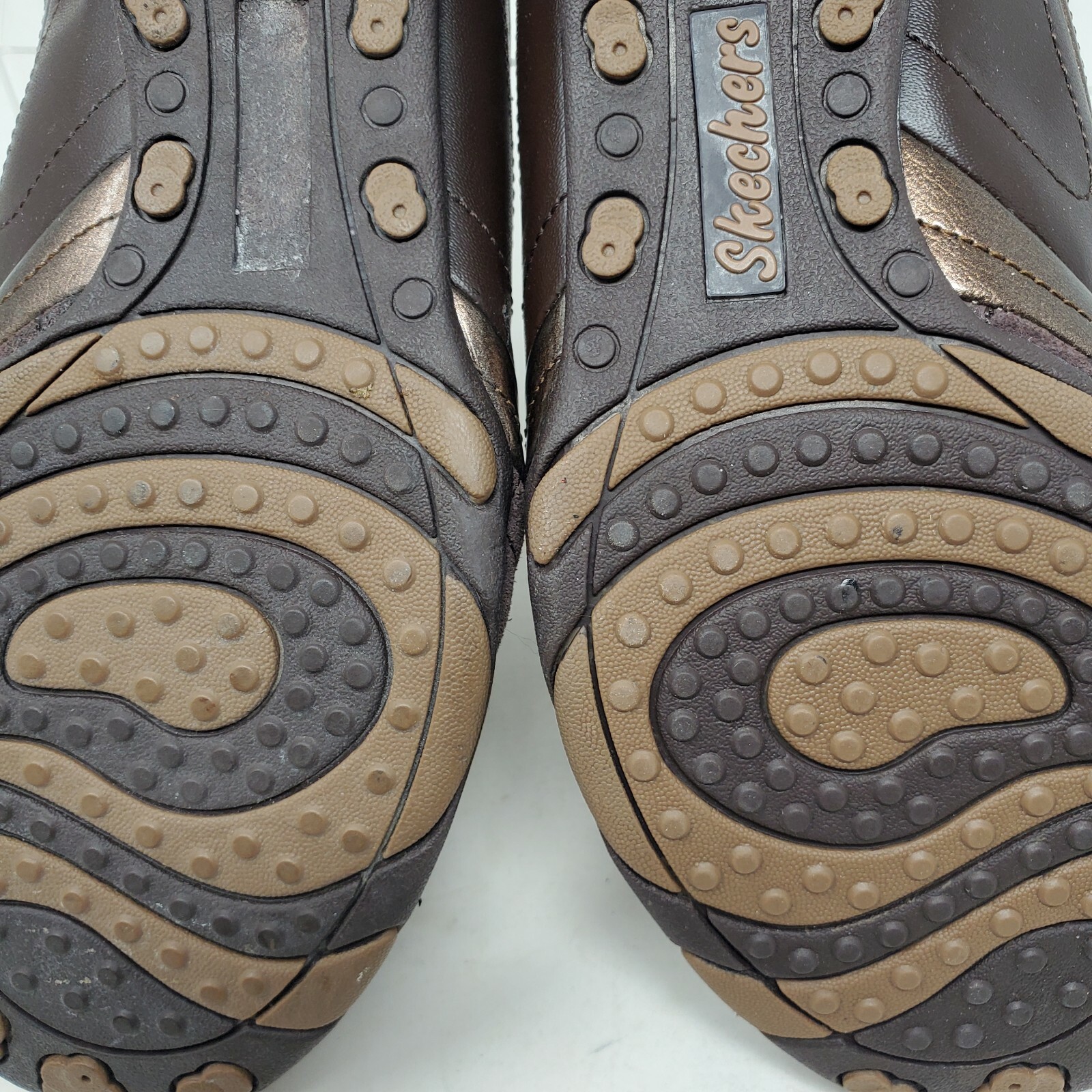 SKECHERS Womens SHOES Sz 7 Athletic Stretch leather Synthetic 21853 Brown