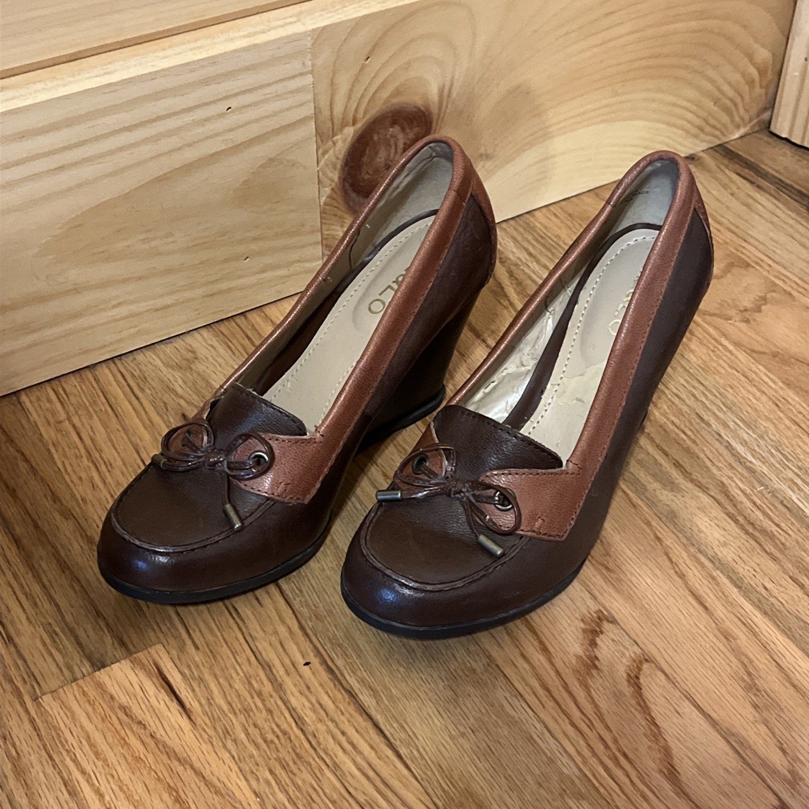 Liz & Co woman’s wedge shoe 8 Vintage Librarian Classic Preppy
