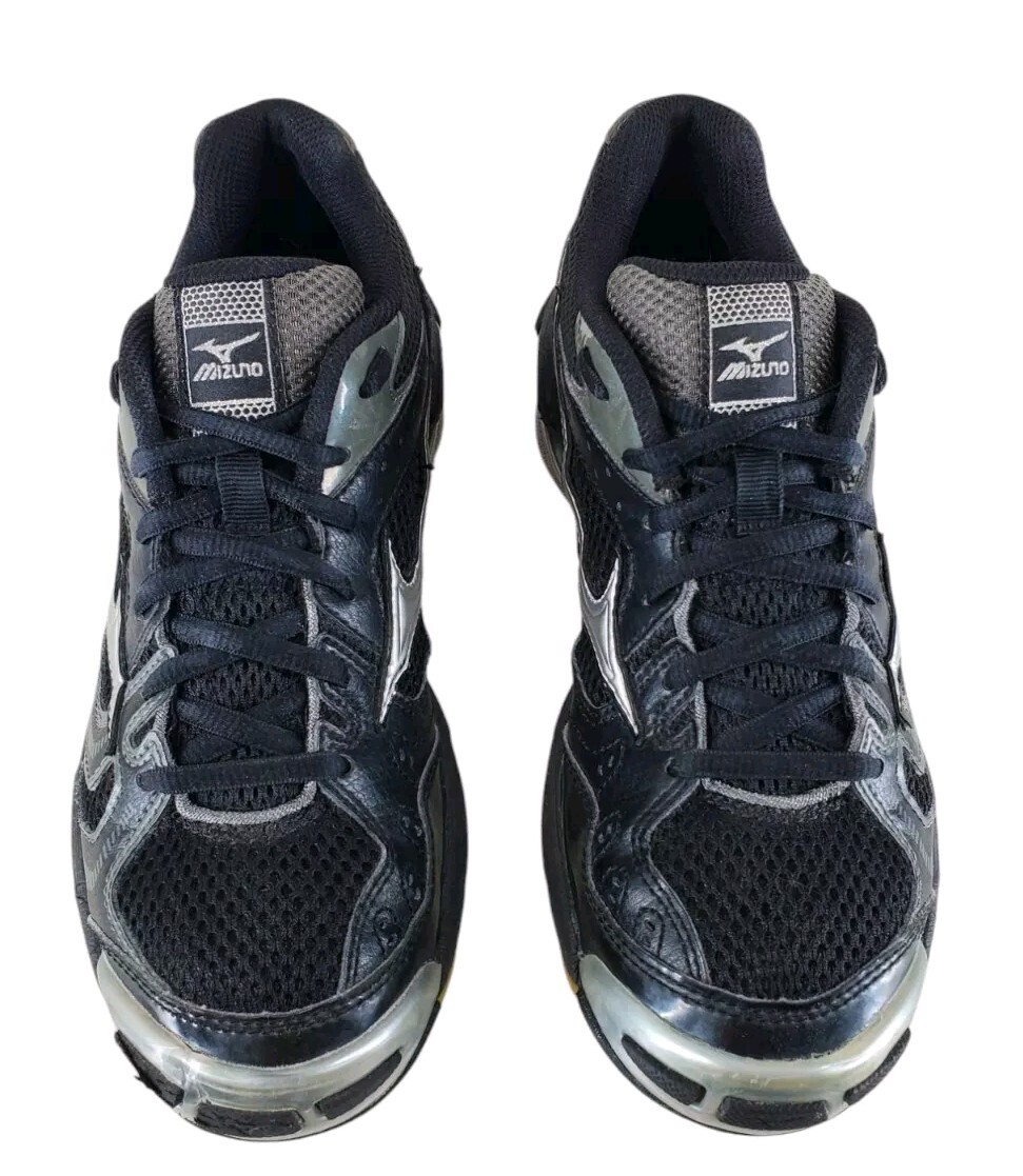 Mizuno Wave Bolt 2 Shoes Womens 8 Black Silver Running Athletic Gym