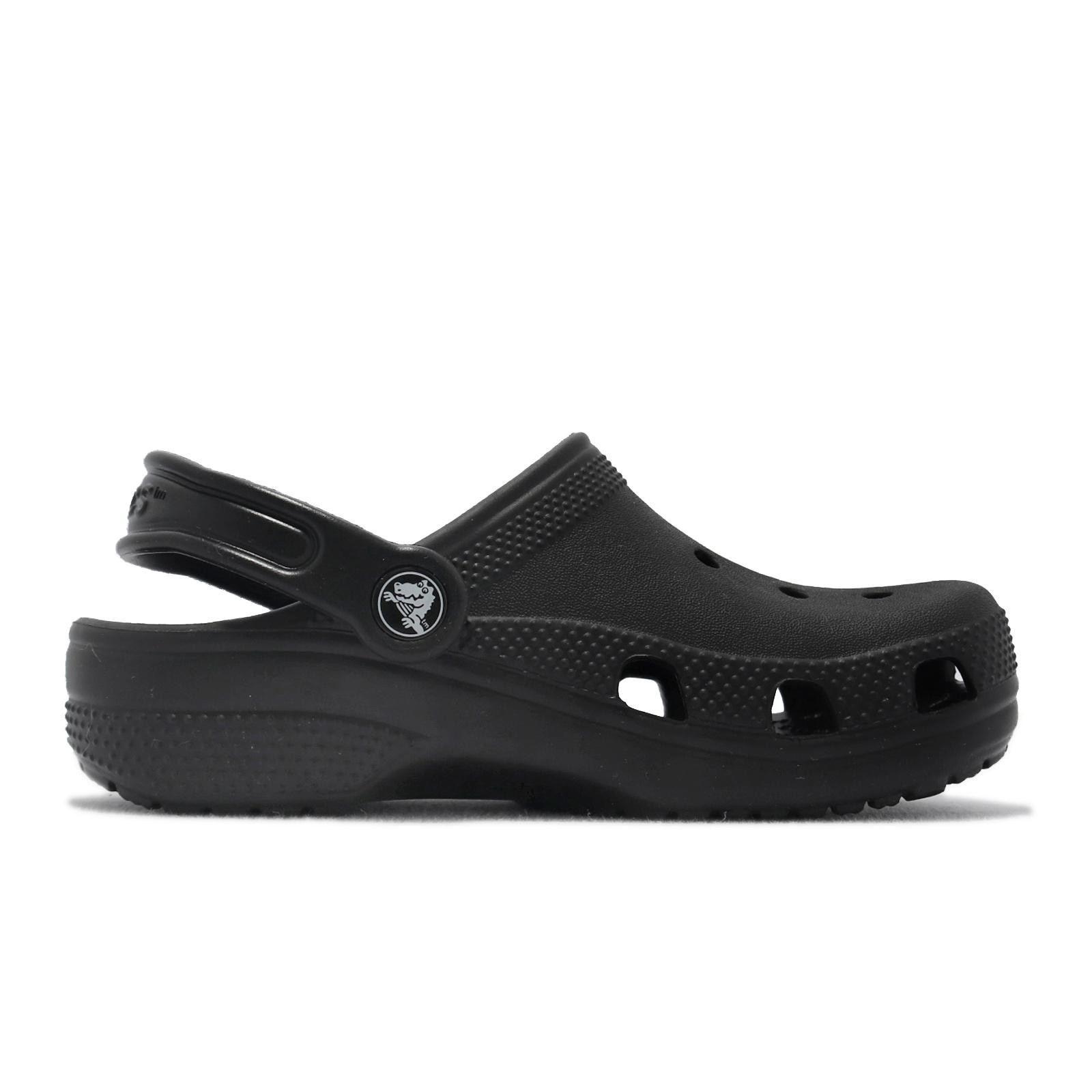 Crocs Classic Clog K Black White Kids Preschool Slip On Casual Sandal 206991-001
