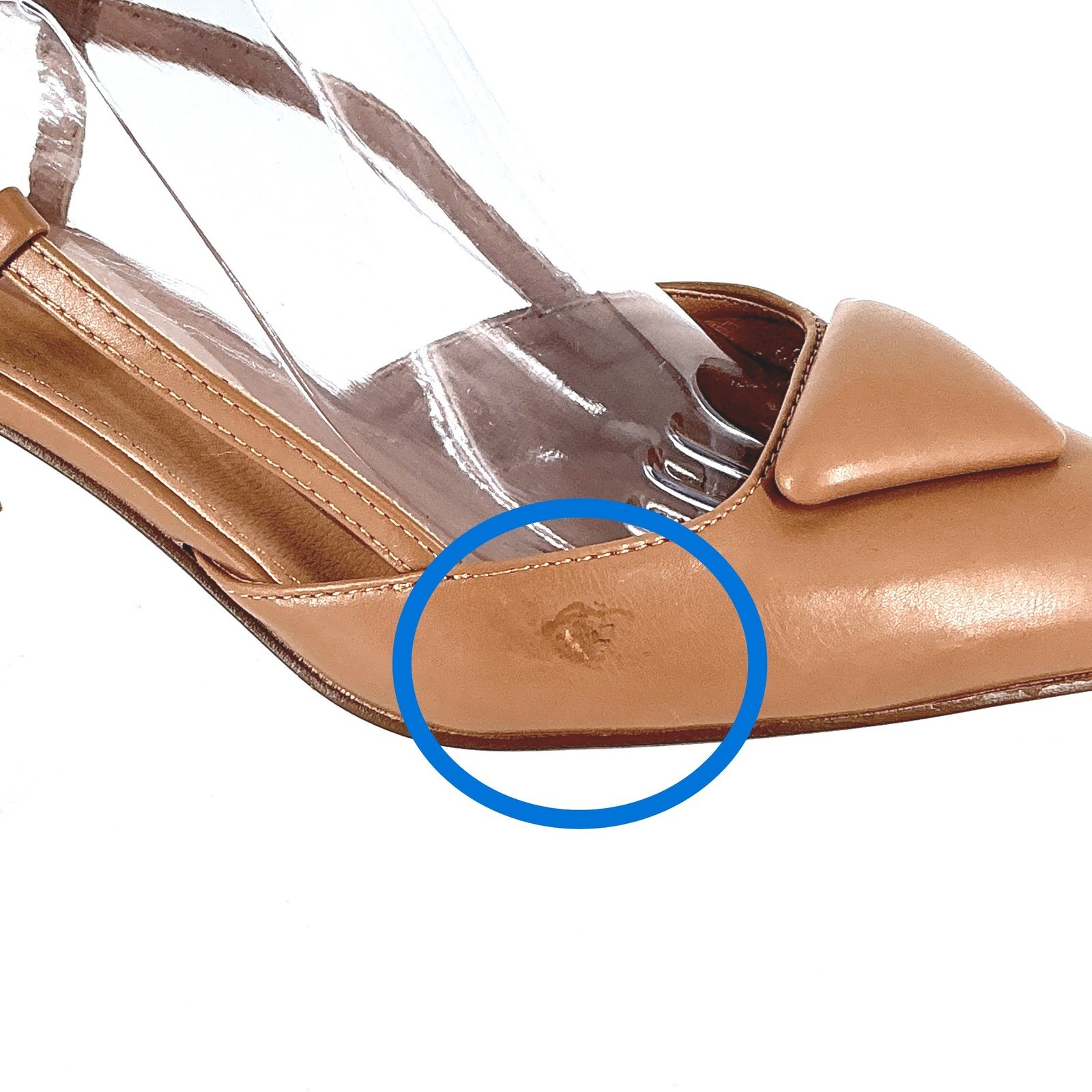 Berness Size 9 Cognac Brown Pointed Block Heel Slingback Pumps NEW Chevelle $65