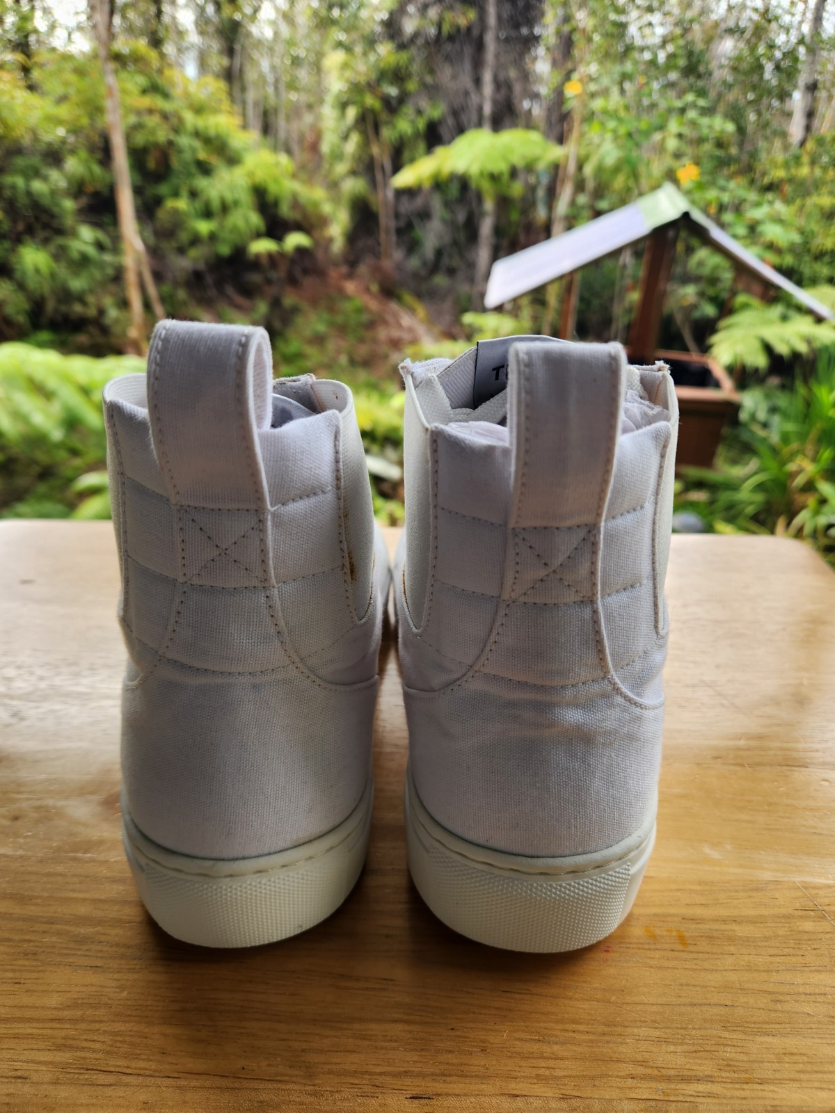 NEW! THAKOON 38/8 White Pull-On High Top Designer Sneakers Athletic Casual Shoes