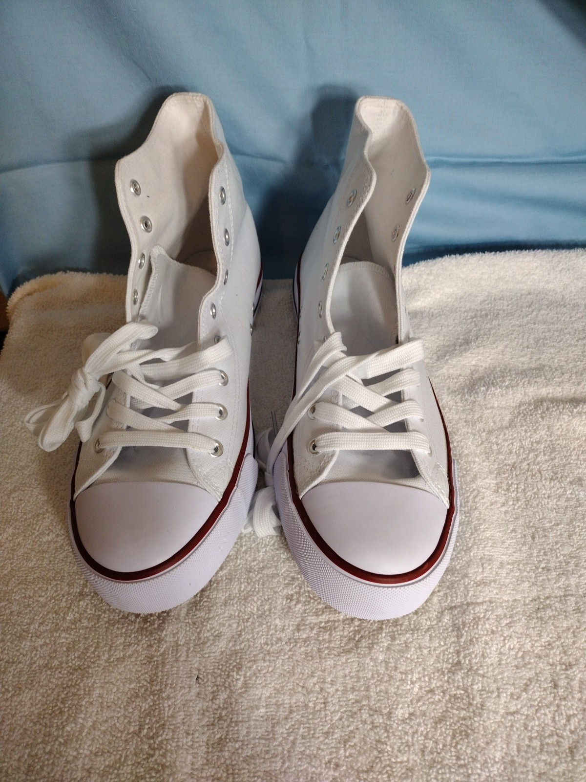 Canvas Sneakers Women’s Size 9 White High Top Dance Sports Skateboarding Shoes