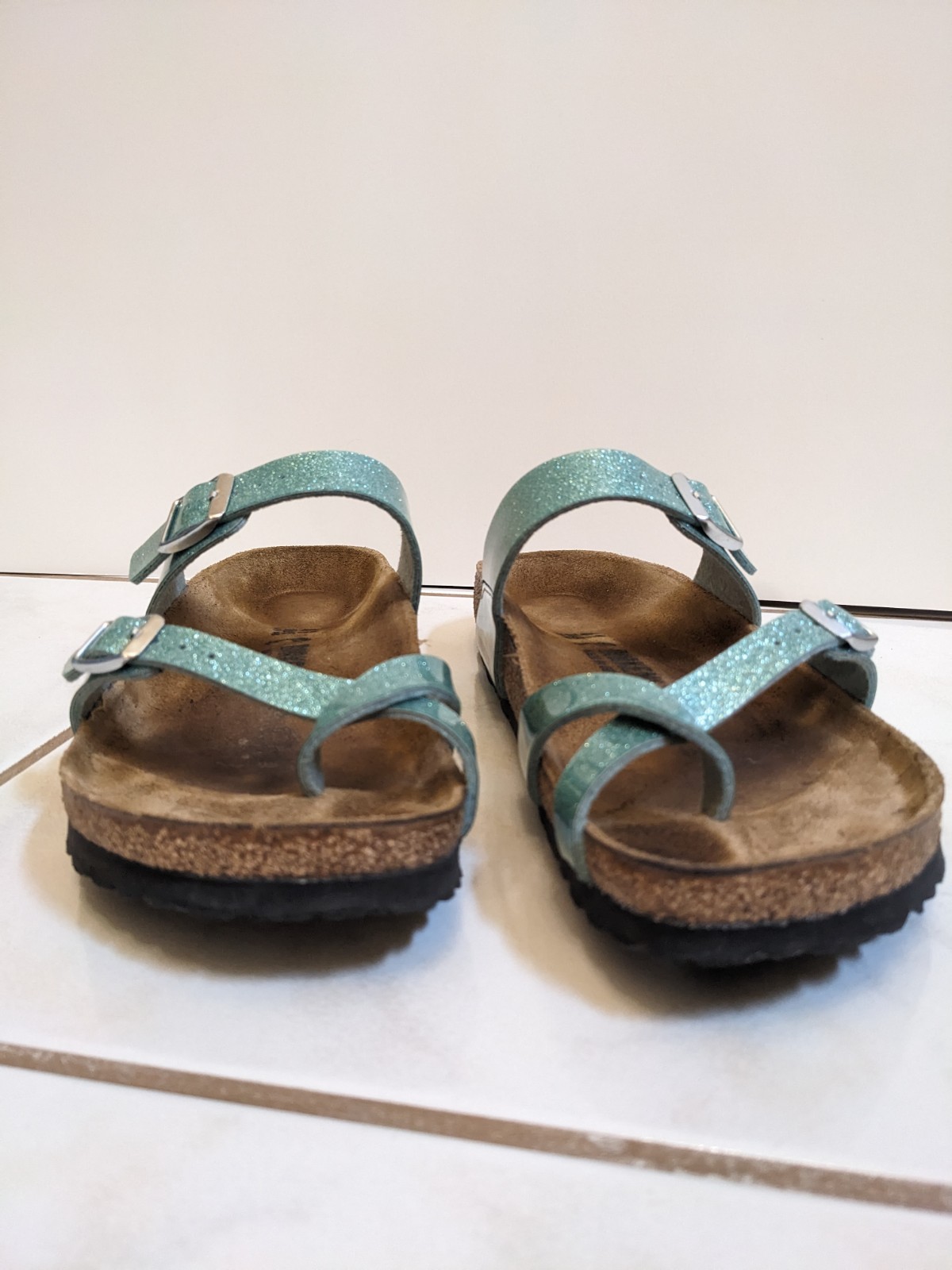 Mayari 41 glitter green Birkenstock sandals Narrow Fit